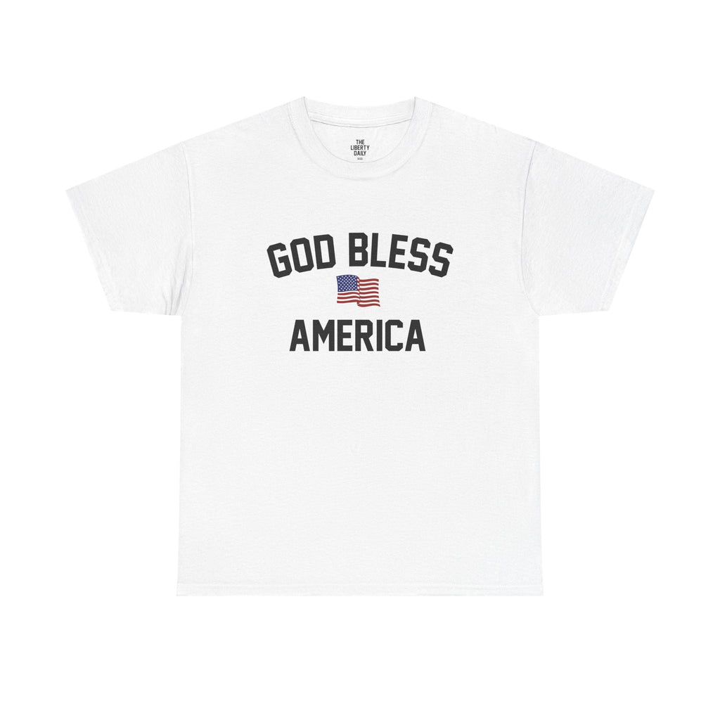 God Bless America - Graphic Tee with American Flag Design
